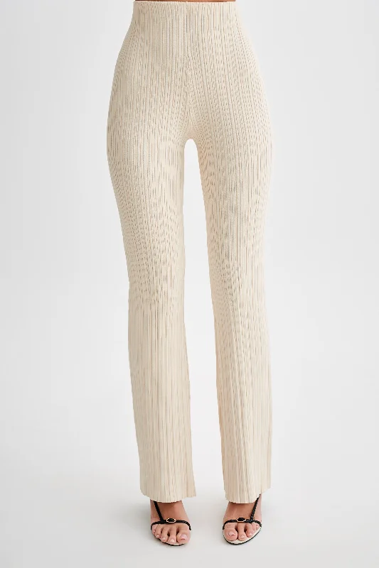 hooded women cardigan for added warmth and styleChiara Straight Leg Rib Knit Pant - Cream hooded women cardigan for added warmth and styleChiara Straight Leg Rib Knit Pant - Cream