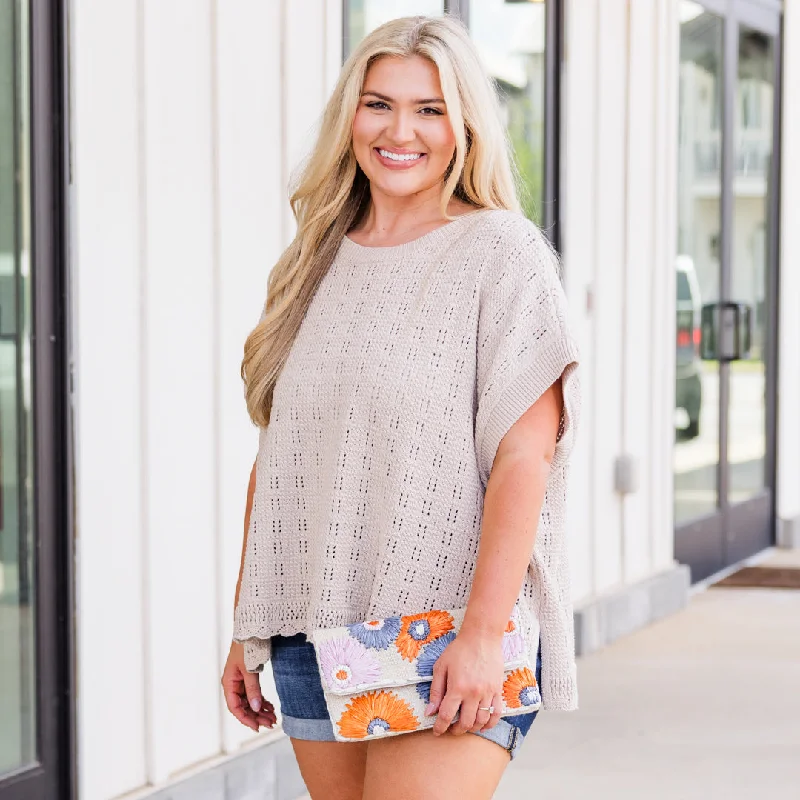 maternity women cardigan for expecting momsCrazy Lovin Top, Latte
