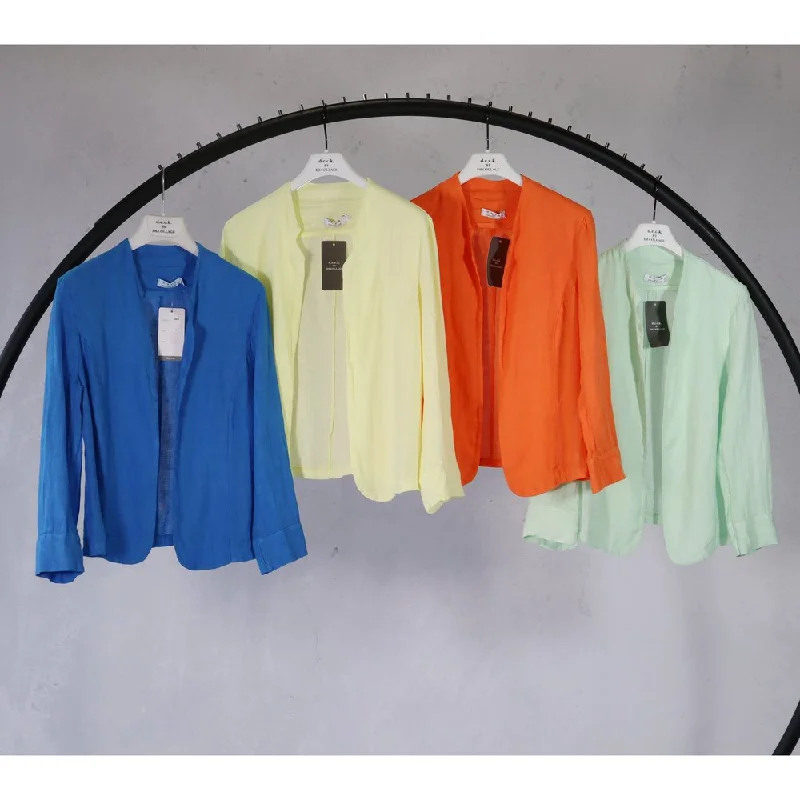 Women's waterproof parka coats with multiple pockets for practicalityD.E.C.K. White Linen Jacket Women's waterproof parka coats with multiple pockets for practicalityD.E.C.K. White Linen Jacket