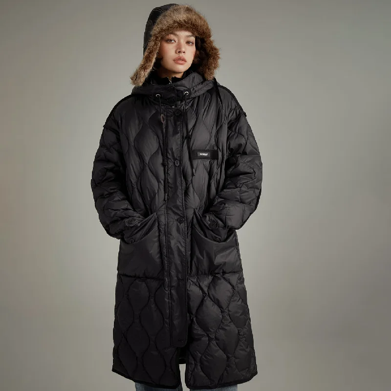 Oversized women's wool coats in a monochromatic look for a trendy outfitHooded Quilted Padded Coat Oversized women's wool coats in a monochromatic look for a trendy outfitHooded Quilted Padded Coat