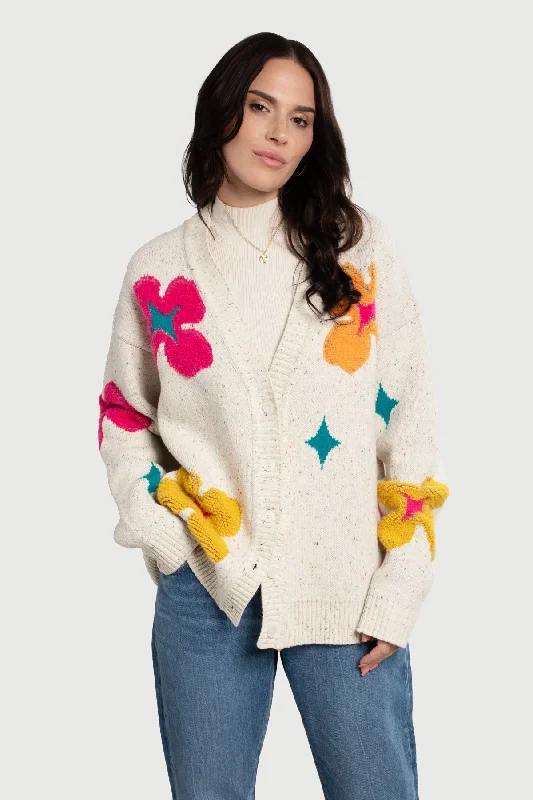long length women cardigan with side slitsFloral Cardigan Button Up