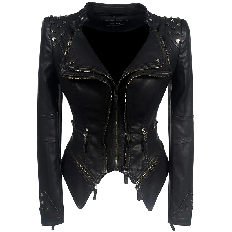 Oversized women's wool coats in a monochromatic look for a trendy outfitGothic Punk OL Black Coats Oversized women's wool coats in a monochromatic look for a trendy outfitGothic Punk OL Black Coats