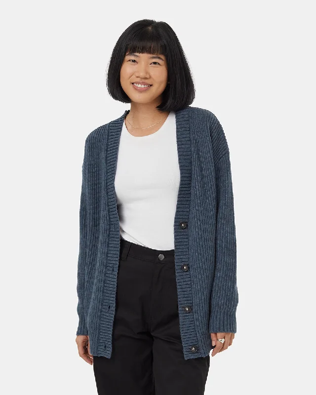 hand knitted women cardigan with artisanal charmHighline Oversized Button Cardigan