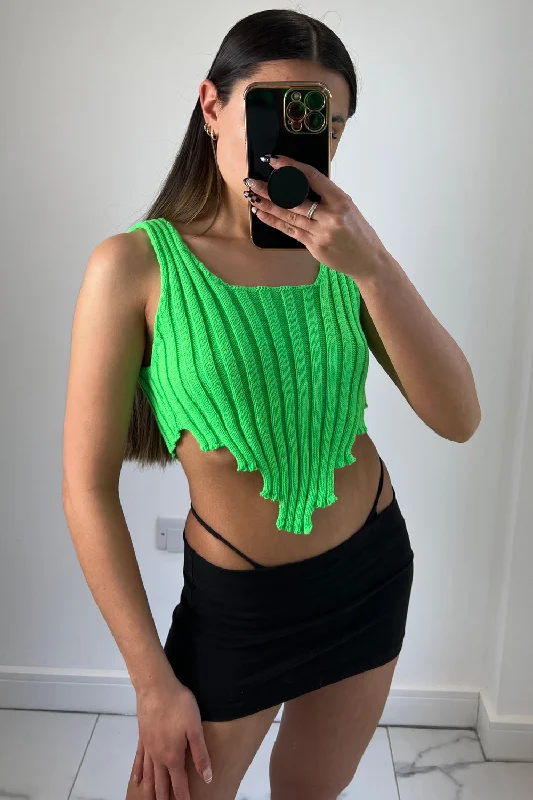 sequin embellished women cardigan for special occasionsImogen Neon Green Distressed Hem Knit Crop Top sequin embellished women cardigan for special occasionsImogen Neon Green Distressed Hem Knit Crop Top