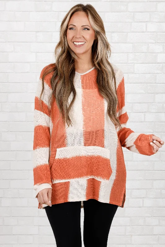 cashmere blend women cardigan for a luxurious feelLive Boldly, Love Freely Top, Rust