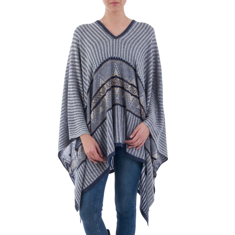hand knitted women cardigan with artisanal charmMemories Past Geometric Bohemian Poncho hand knitted women cardigan with artisanal charmMemories Past Geometric Bohemian Poncho