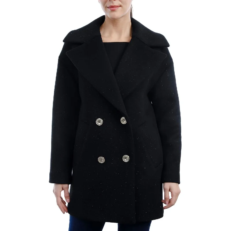 Petite women's wool blend coats with a tailored fit for a flattering silhouetteMICHAEL Michael Kors Womens Wool Heavy Pea Coat Petite women's wool blend coats with a tailored fit for a flattering silhouetteMICHAEL Michael Kors Womens Wool Heavy Pea Coat