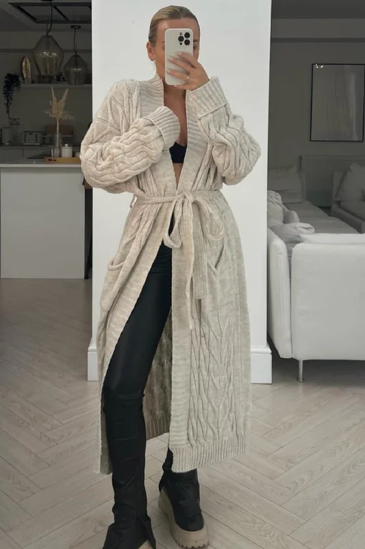long length women cardigan with side slitsmolly cream cable knit long belted cardigan long length women cardigan with side slitsmolly cream cable knit long belted cardigan