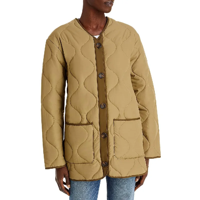 Women's pea coats with brass buttons for a nautical - inspired styleRails Womens V-Neck Short Quilted Coat Women's pea coats with brass buttons for a nautical - inspired styleRails Womens V-Neck Short Quilted Coat