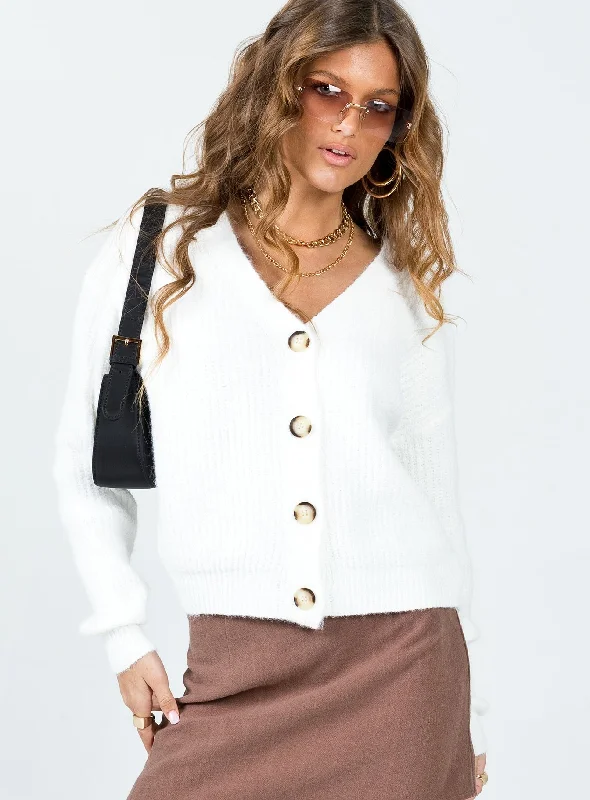 floral print women cardigan for a feminine touchCarlo Cardigan White