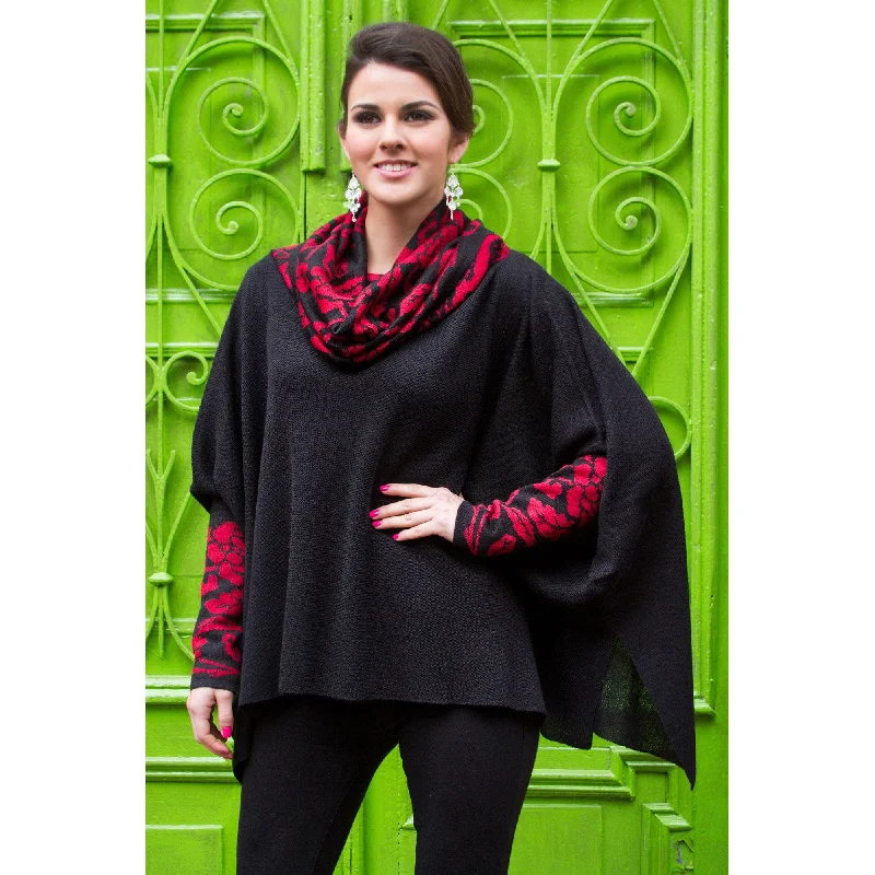 long length women cardigan with side slitsRuby Valley Alpaca Poncho