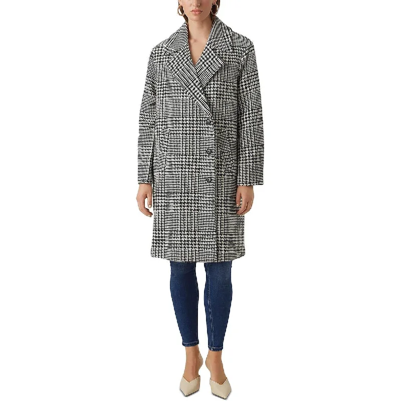 Mid - length women's down coats in a slim fit for a modern and sleek appearanceVero Moda Womens Hanna Houndstooth Long Walker Coat Mid - length women's down coats in a slim fit for a modern and sleek appearanceVero Moda Womens Hanna Houndstooth Long Walker Coat