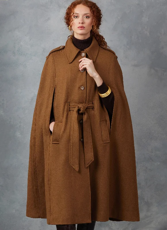 Oversized women's wool coats in a monochromatic look for a trendy outfitVogue Cape V2054 Oversized women's wool coats in a monochromatic look for a trendy outfitVogue Cape V2054
