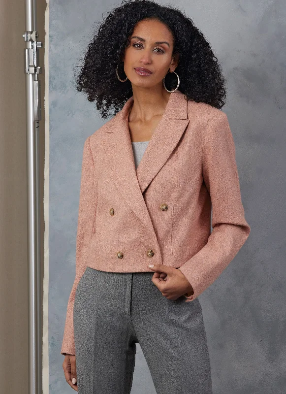 Women's long - sleeve wool coats in a houndstooth pattern for a classic charmVogue Jackets V2053 Women's long - sleeve wool coats in a houndstooth pattern for a classic charmVogue Jackets V2053