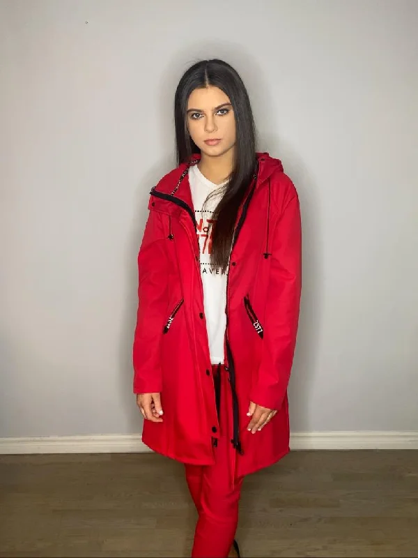 Plus size women's wool blend coats for a warm and stylish winterzoso red coat