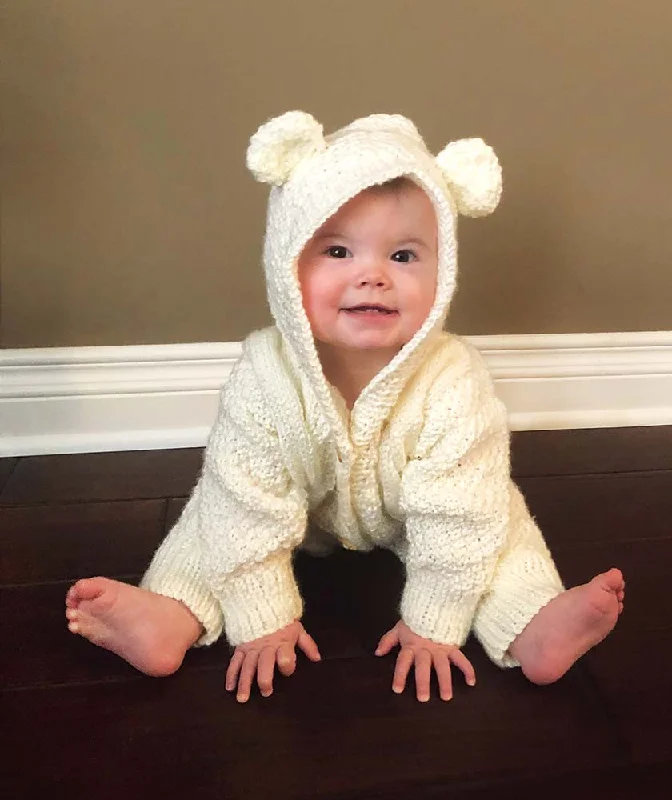 Open - Front Women's Cardigan - Style Mohair SweatersCabled Bear Romper