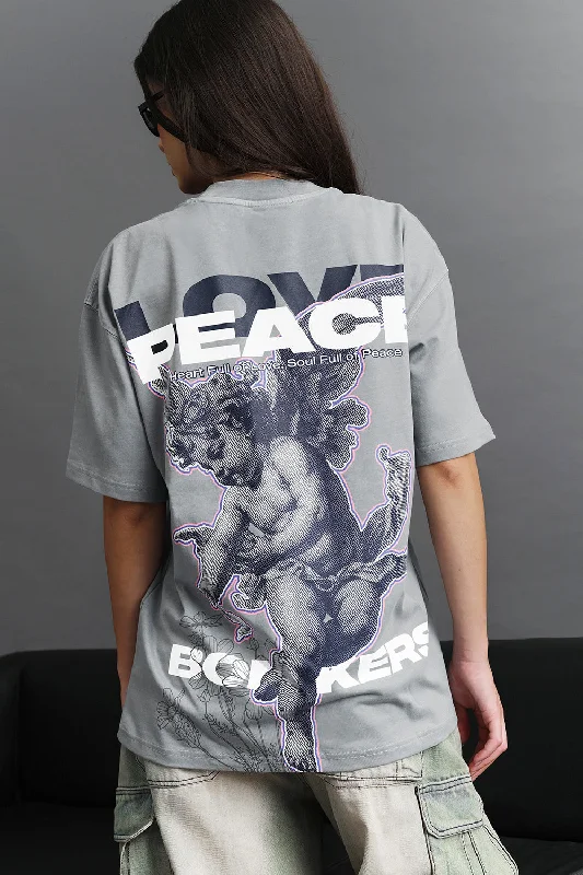 Floral Print Women T Shirt for a Feminine TouchCupid Love And Peace Premium Oversized T-shirt Floral Print Women T Shirt for a Feminine TouchCupid Love And Peace Premium Oversized T-shirt