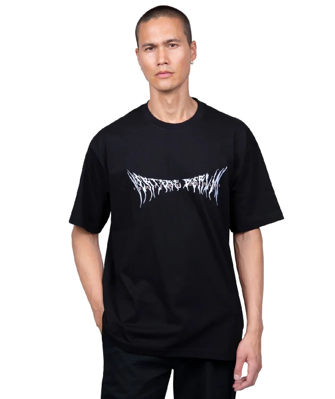 Distressed Women T Shirt with a Laid - Back AestheticFOG T-SHIRT - BLACK