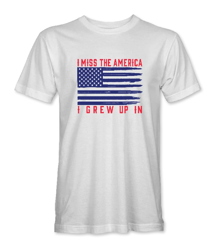 V - Neck Women T Shirt to Enhance the NecklineI Miss America T-Shirt