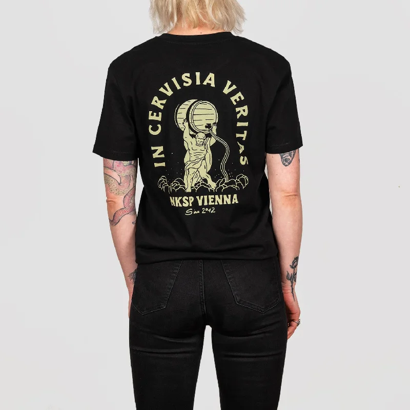 V - Neck Women T Shirt to Enhance the NecklineIn Cervisia Veritas
