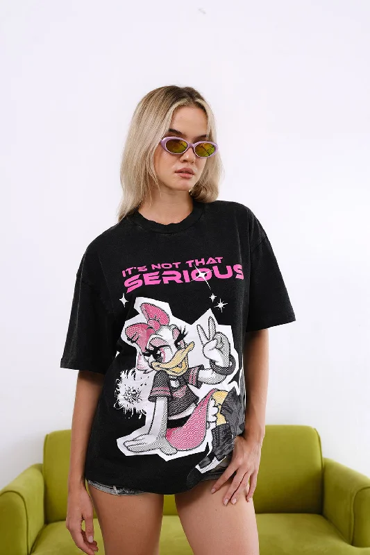 Pocketed Women T Shirt for Added FunctionalityIt's Not That Serious Faded Oversized T-shirt Pocketed Women T Shirt for Added FunctionalityIt's Not That Serious Faded Oversized T-shirt