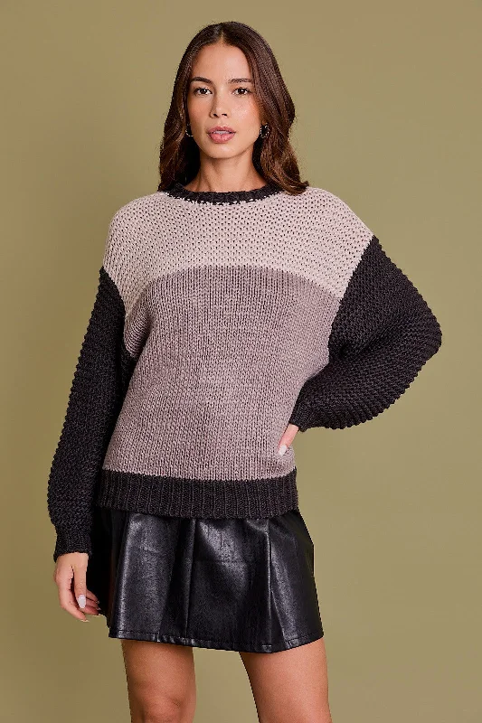 Boat Neck Women's Merino Wool Sweaters in Neutral ShadesKelce Crochet Knit Sweater
