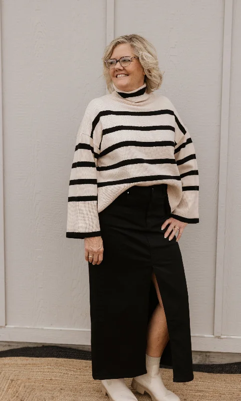 Cropped Women's Angora Blend Sweaters for a Trendy LookKIMBERLYN CREAM AND BLACK STRIPED SWEATER Cropped Women's Angora Blend Sweaters for a Trendy LookKIMBERLYN CREAM AND BLACK STRIPED SWEATER