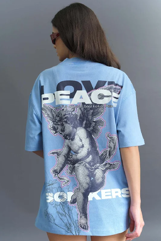 Crew Neck Women T Shirt with a Timeless DesignLove And Peace Premium Oversized T-shirt Crew Neck Women T Shirt with a Timeless DesignLove And Peace Premium Oversized T-shirt
