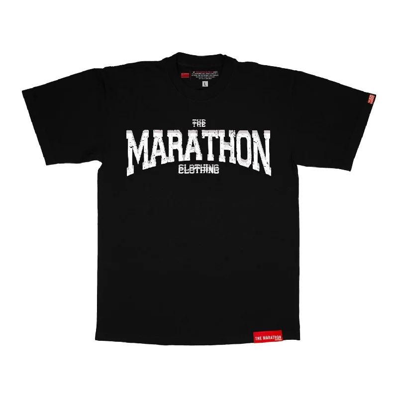 Graphic Print Women T Shirt for a Trendy StatementMarathon Clothing Beveled T-Shirt - Black Graphic Print Women T Shirt for a Trendy StatementMarathon Clothing Beveled T-Shirt - Black