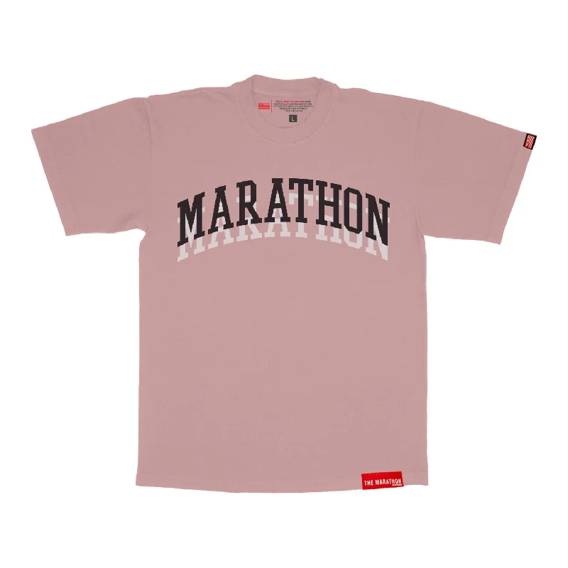 Graphic Print Women T Shirt for a Trendy StatementMarathon Double Arch T-Shirt - Antique Mauve Graphic Print Women T Shirt for a Trendy StatementMarathon Double Arch T-Shirt - Antique Mauve