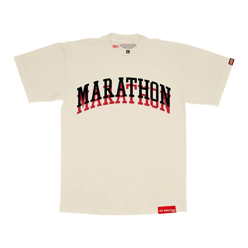 Pocketed Women T Shirt for Added FunctionalityMarathon Double Arch T-Shirt - Bone