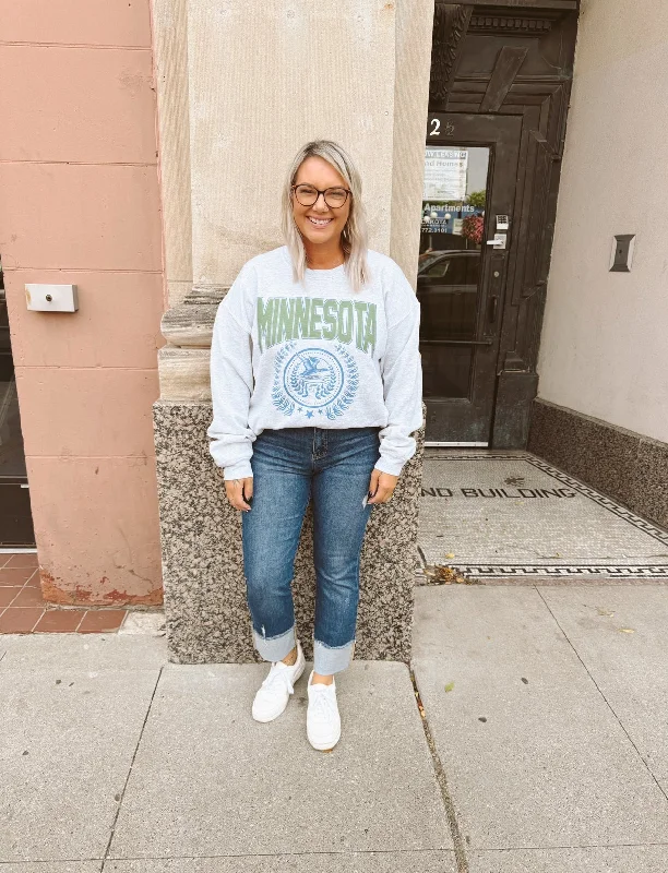 Open - Front Women's Cardigan - Style Mohair SweatersMinnesota Wreath Graphic Sweatshirt Open - Front Women's Cardigan - Style Mohair SweatersMinnesota Wreath Graphic Sweatshirt