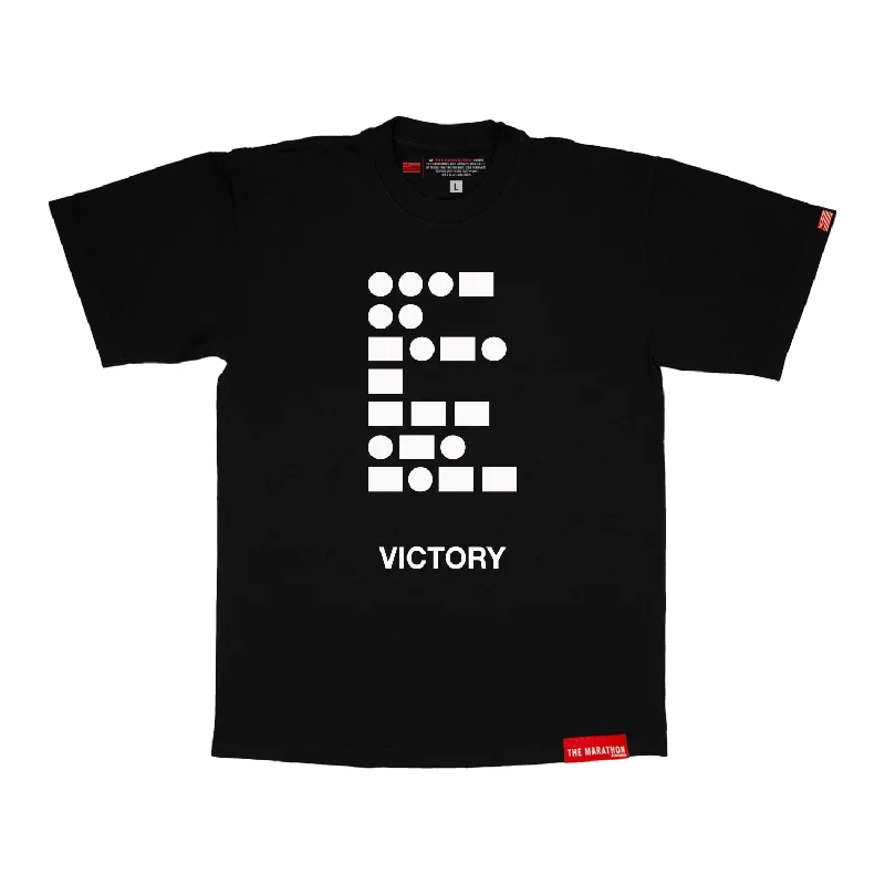 Graphic Print Women T Shirt for a Trendy StatementMorse Code Victory T-Shirt - Black Graphic Print Women T Shirt for a Trendy StatementMorse Code Victory T-Shirt - Black