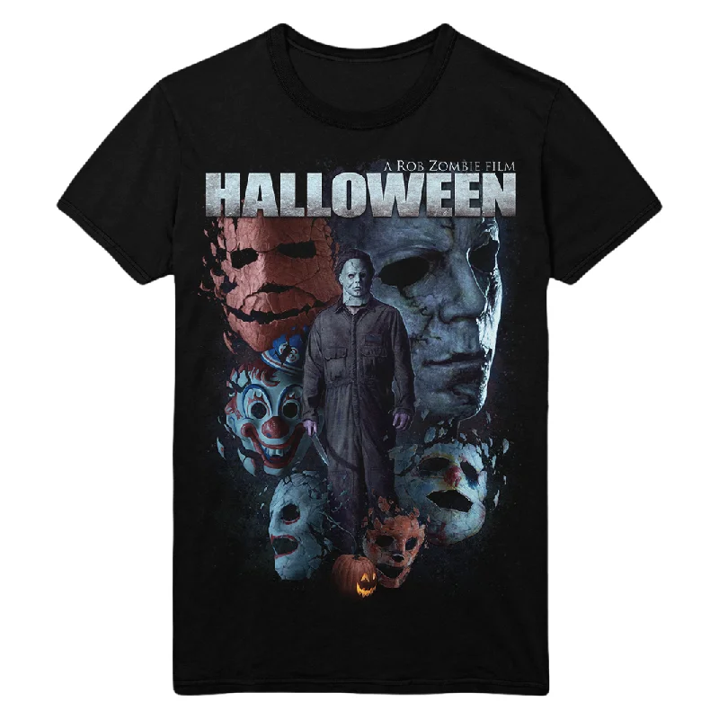 Ringer T Shirt Women with Retro - Inspired StripesRob Zombie's Halloween: Masks T-Shirt Ringer T Shirt Women with Retro - Inspired StripesRob Zombie's Halloween: Masks T-Shirt