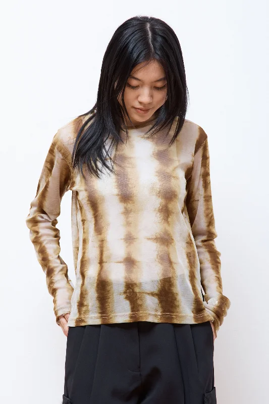 Crop Top Women T Shirt to Pair with High - Waisted BottomsFitted L/S Mustard
