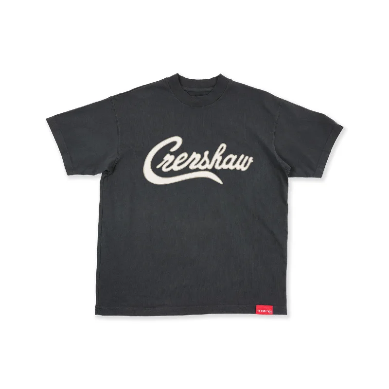 Embroidered Women T Shirt with Intricate DetailsSpecial Edition Vintage Twill Crenshaw T-Shirt - Vintage Black/Cream Embroidered Women T Shirt with Intricate DetailsSpecial Edition Vintage Twill Crenshaw T-Shirt - Vintage Black/Cream