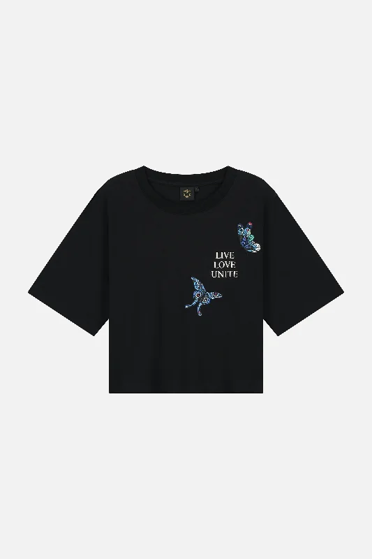 Graphic Print Women T Shirt for a Trendy StatementSTAIRWAY BUTTERFLY T-SHIRT WOMEN