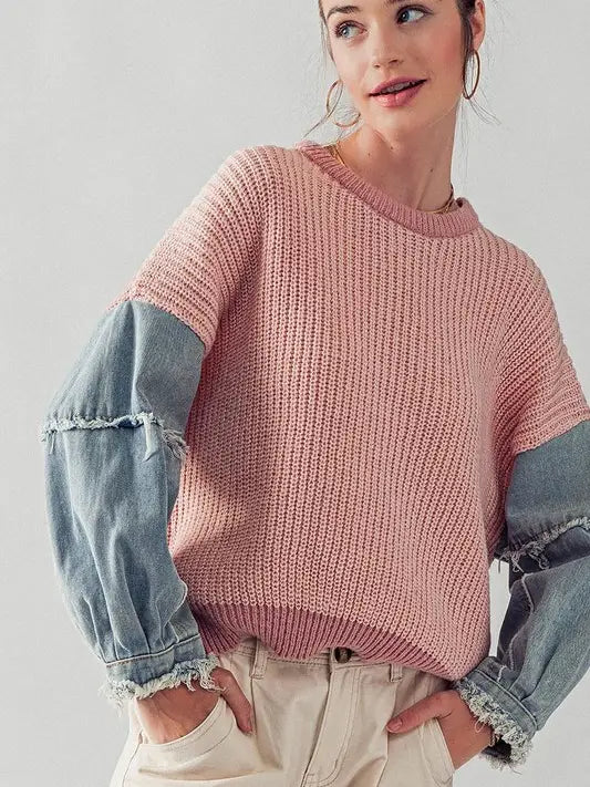 Cropped Women's Angora Blend Sweaters for a Trendy LookTalbot Two Tone Sweater