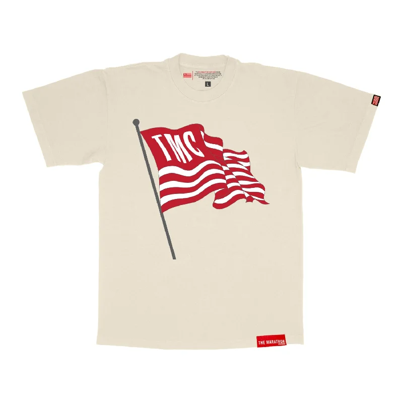Striped Women T Shirt in a Classic PatternTMC Flag Post T-Shirt - Bone