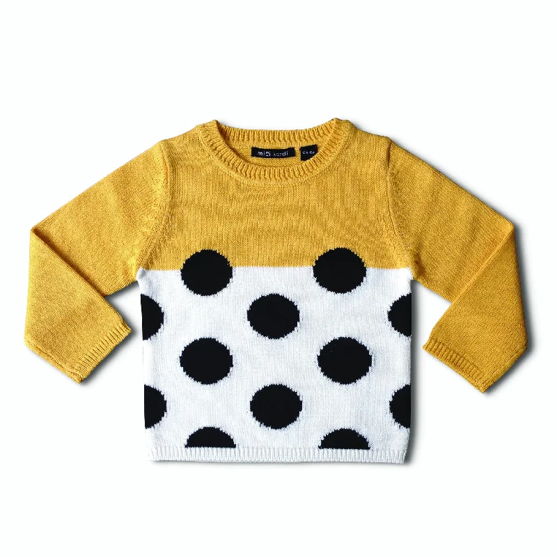 Short Sleeve Women's Cotton Blend Sweaters in Pastel ColorsYellow Black Dots Sweater Short Sleeve Women's Cotton Blend Sweaters in Pastel ColorsYellow Black Dots Sweater
