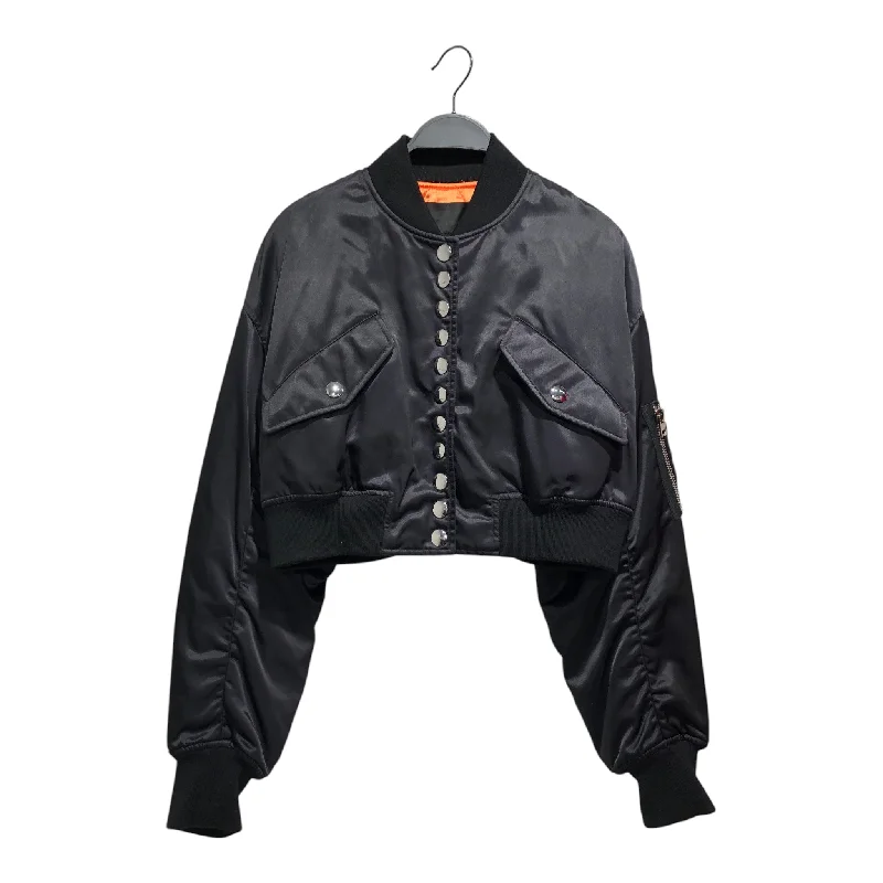 Women's waterproof rain jackets in bright yellow for high - visibility outdoor activitiesAlexander Wang/Blouson/S/Polyester/BLK/No Collar/Cropped Bomber Orange Lining Women's waterproof rain jackets in bright yellow for high - visibility outdoor activitiesAlexander Wang/Blouson/S/Polyester/BLK/No Collar/Cropped Bomber Orange Lining