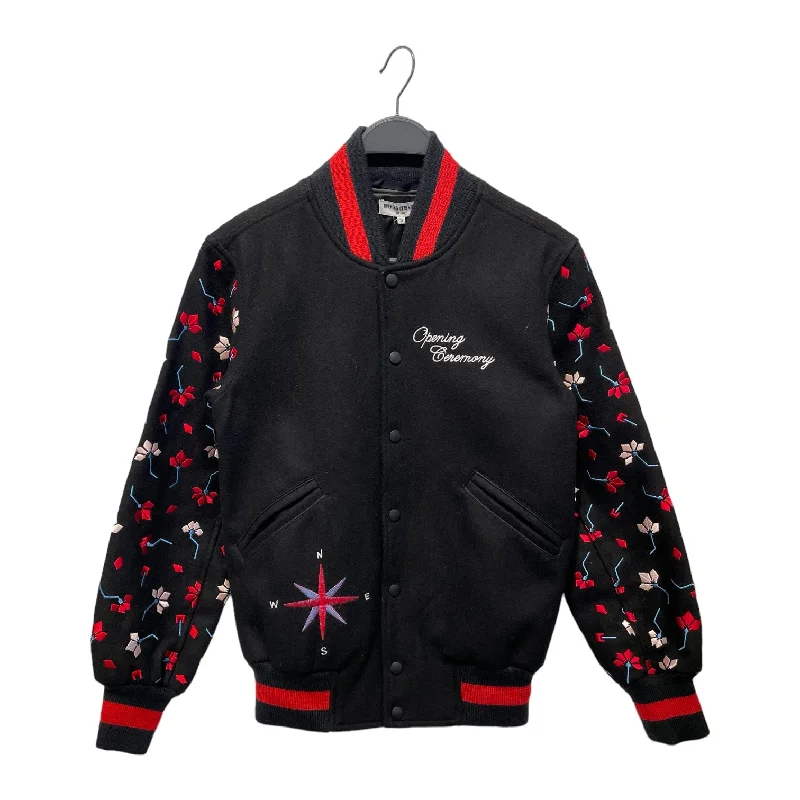 Women's cropped leather jackets with a fringe detail for a western - inspired outfitOPENING CEREMONY/Souvenir Jkt/XS/All Over Print/Wool/BLK/ Women's cropped leather jackets with a fringe detail for a western - inspired outfitOPENING CEREMONY/Souvenir Jkt/XS/All Over Print/Wool/BLK/