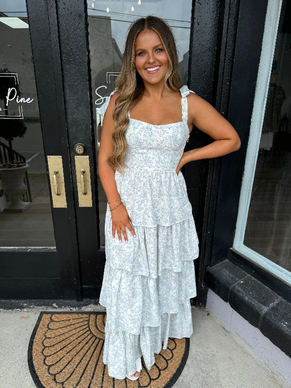 Little Black Women Dress with Sequins for a Glamorous Night OutBlue floral tiered maxi dress Little Black Women Dress with Sequins for a Glamorous Night OutBlue floral tiered maxi dress