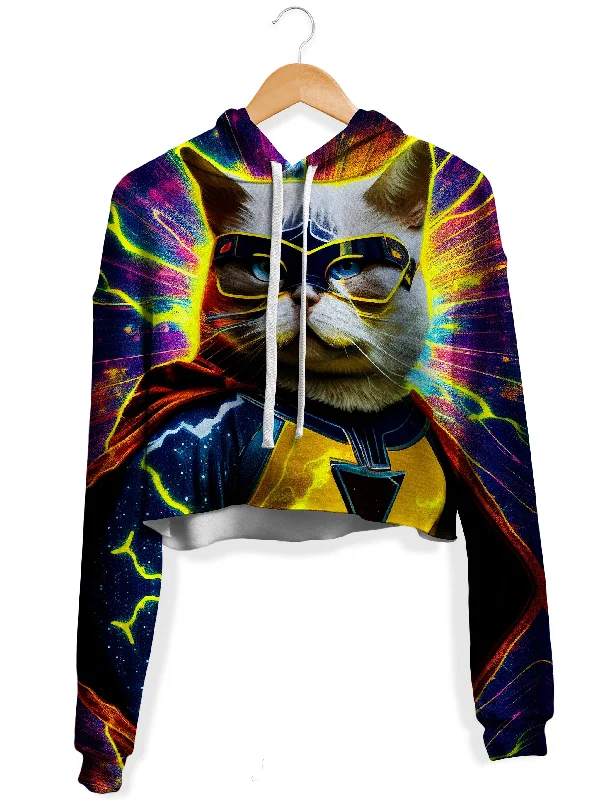 Women's pullover hoodie with a side slit for a modern and relaxed fitCat Hero Fleece Crop Hoodie Women's pullover hoodie with a side slit for a modern and relaxed fitCat Hero Fleece Crop Hoodie