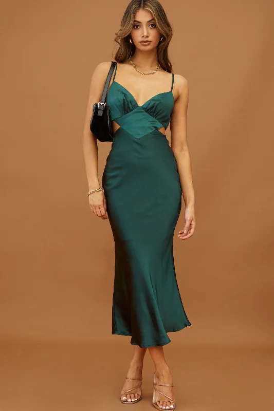 Shift Women Dress with a Simple and Classic Design for Everyday WearCity Lights Cut-Out Waist Strappy Back Midi Dress Jade Shift Women Dress with a Simple and Classic Design for Everyday WearCity Lights Cut-Out Waist Strappy Back Midi Dress Jade