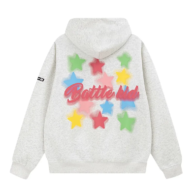 Women's quarter - zip sweatshirt made of organic cotton for eco - conscious fashionColorful Foam Star Hoodie Women's quarter - zip sweatshirt made of organic cotton for eco - conscious fashionColorful Foam Star Hoodie