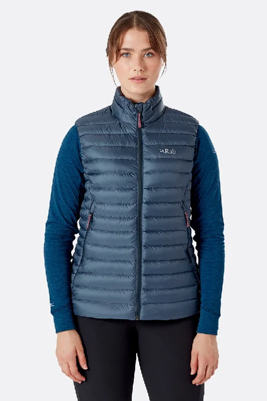 Women's quilted puffer jackets in a cropped silhouette for a modern twistRab Womens Microlight Down Vest Women's quilted puffer jackets in a cropped silhouette for a modern twistRab Womens Microlight Down Vest