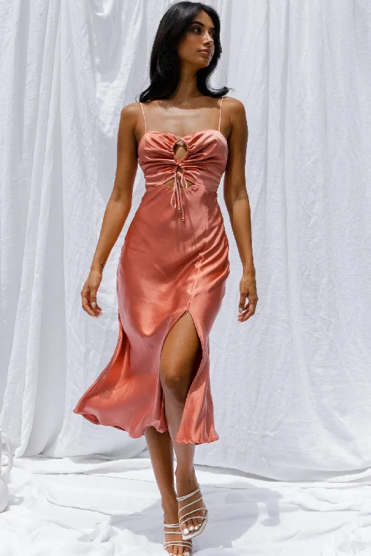 Lace - Embellished Women Dress for an Elegant and Sophisticated AppearanceDate Night Drawstring Bust Midi Dress Rose Lace - Embellished Women Dress for an Elegant and Sophisticated AppearanceDate Night Drawstring Bust Midi Dress Rose
