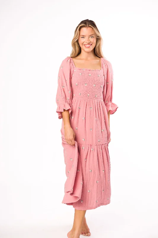 Off - the - Shoulder Women Dress for a Romantic and Feminine LookEvie Floral Maxi in Deep Rose - Bump Friendly Off - the - Shoulder Women Dress for a Romantic and Feminine LookEvie Floral Maxi in Deep Rose - Bump Friendly