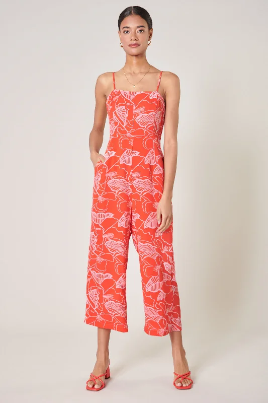 Leather women jumpsuits for a bold and confident appearanceGinger Floral Sweet Pea Square Neck Jumpsuit Leather women jumpsuits for a bold and confident appearanceGinger Floral Sweet Pea Square Neck Jumpsuit
